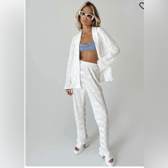 Matching pant set Princess Polly Lila set white size usa 12 - Picture 9 of 10